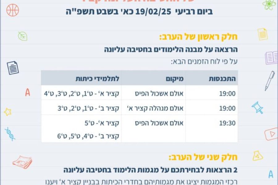 ערב פתוח תיכון